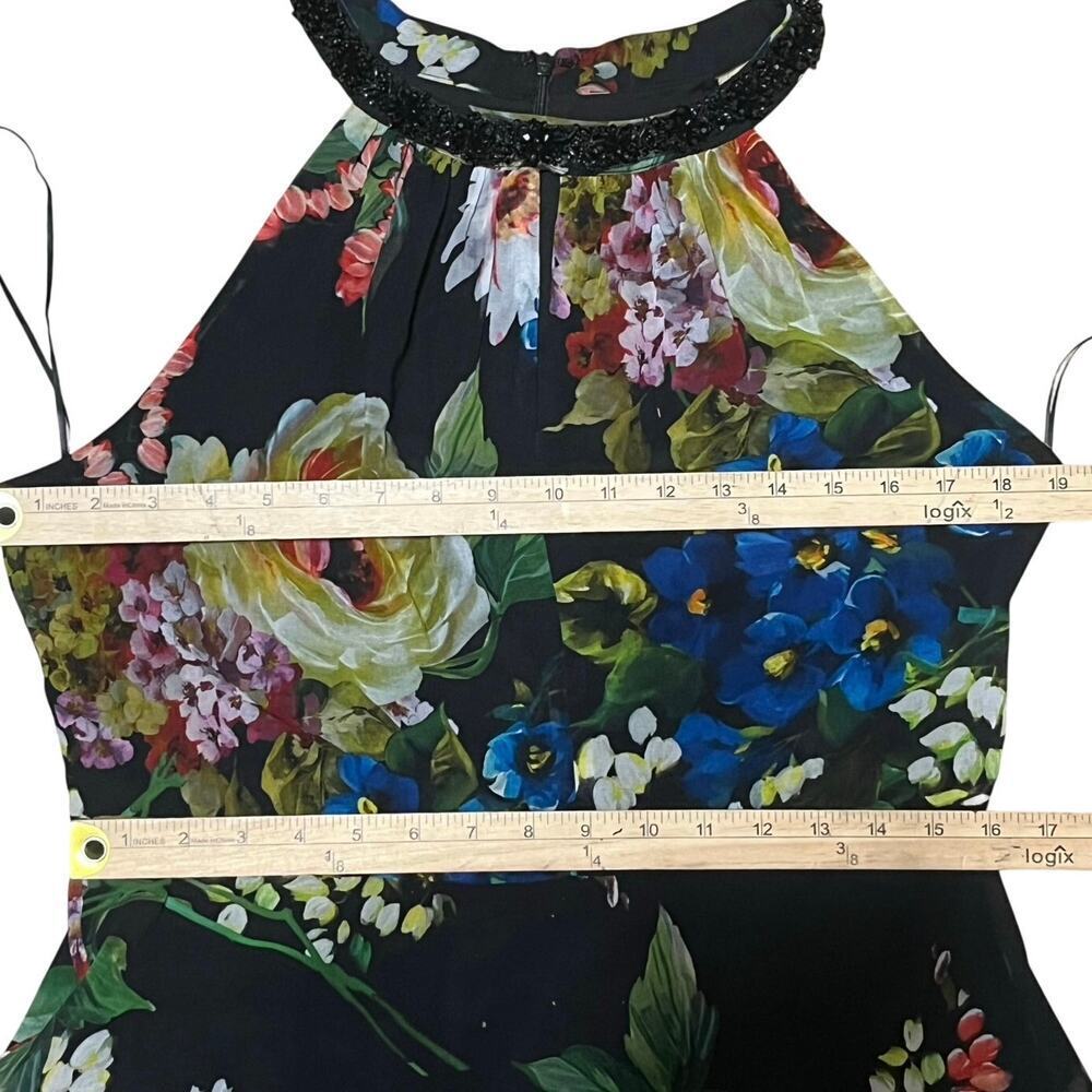 NWT Teri Jon Rickie Freeman Beaded Sleeveless Floral Maxi Dress Gown Sz 12 $760 - Picture 15 of 15